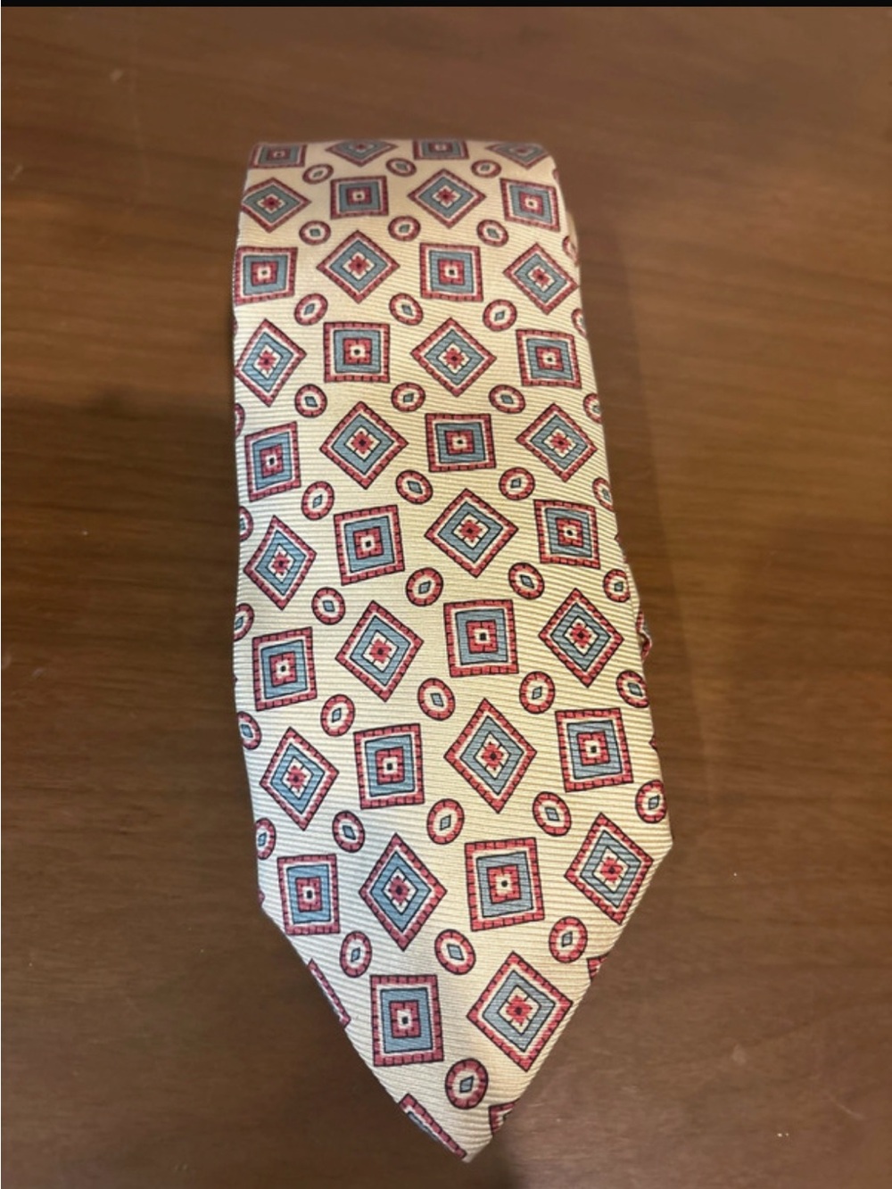 Polo Ralph Lauren Silk Tie Made in USA geometric pattern